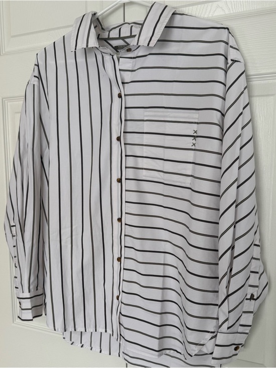 Scotch & Soda Tops - Scotch & Soda White Shirt with Black Stripes